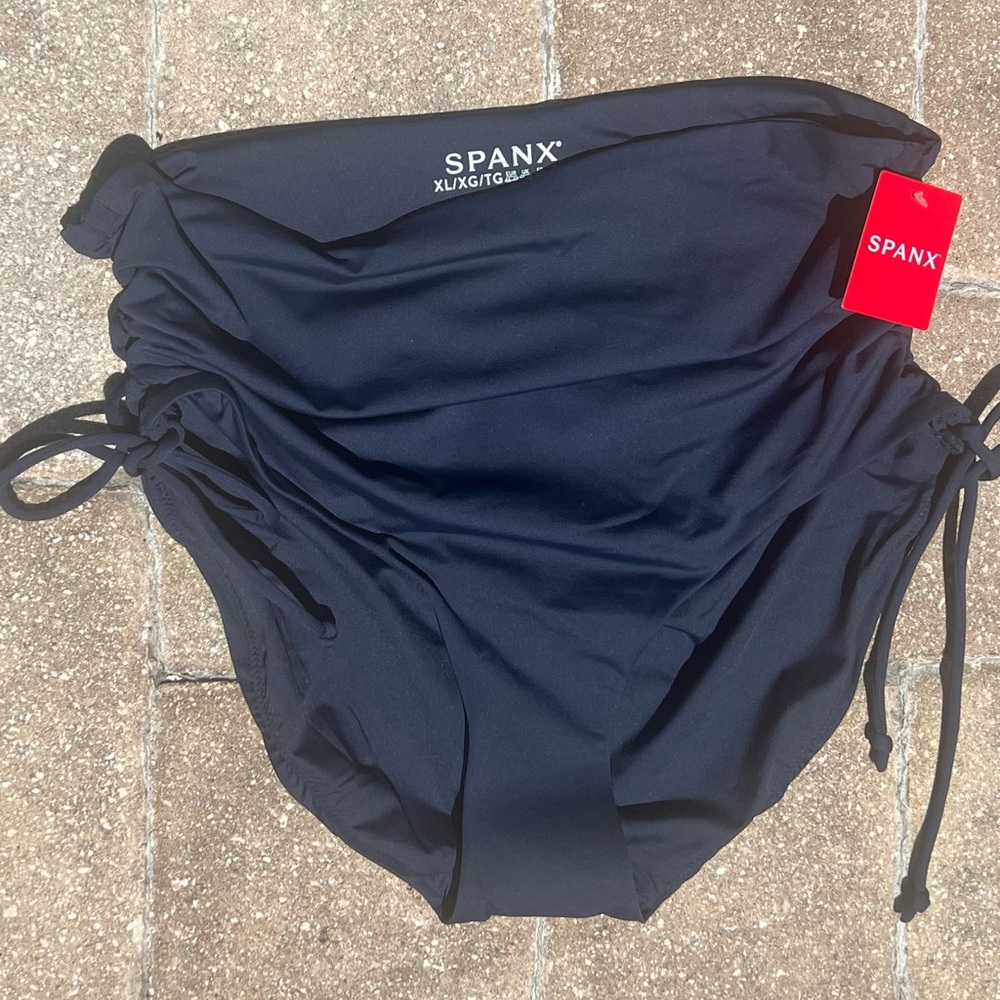 SPANX High Rise Adjustable Swimsuit Bottom Brief Sunkissed Navy Size L